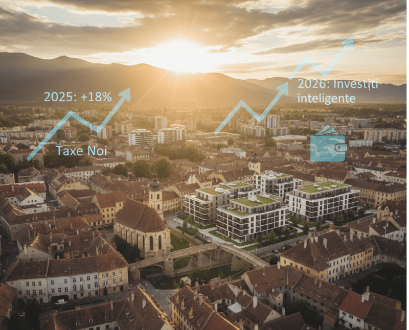 Piața imobiliară Sibiu 2026: grafic evoluție prețuri și apartamente noi