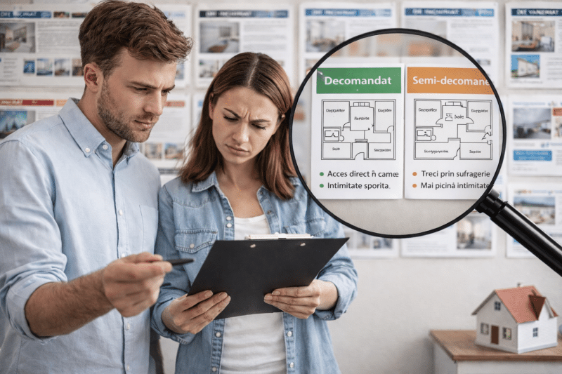 diferenta intre apartament decomandat si semidecomandat explicata vizual